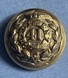 41st Madras Infantry. Victorian officer's tunic button of large size