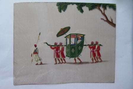 Indian mica painting, Patna or Murshidabad School, mid 19th century.