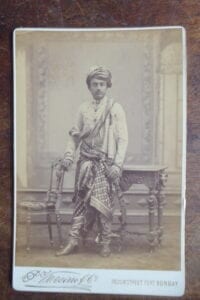 CUTCH. A fine cabinet card of the Maharao of Cutch by Vuccino. CUTCH. A fine cabinet card of the Maharao of Cutch by Vuccino.