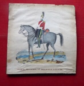 5th Dragoon Guards. A naive portrait of a trooper, mid 19th century.
