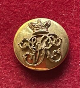 Gilt button as worn by Viceregal staff in the reign of Queen Victoria, 22mm.