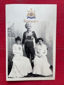 BIKANER. H .H. Sir Ganga Singh, Maharaja of Bikaner on an Edwardian embossed armorial card