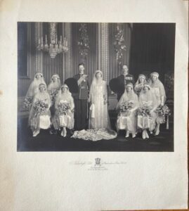 H.R.H. The Princess Mary & The Viscount Lascelles, D.S.O. Royal Wedding portrait of 1922 with the Supporter & Bridesmaids H.R.H. The Princess Mary & The Viscount Lascelles, D.S.O. Royal Wedding portrait of 1922 with the Supporter & Bridesmaids