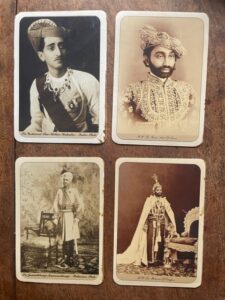 Indian Princes. 4 modern postcard sized reproductions of old portraits