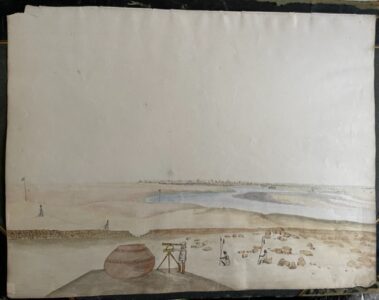 A Military Surveyor at work in Western India, watercolour c. 1840s