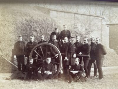Royal Artillery Officers with a field gun, northern India 1880s