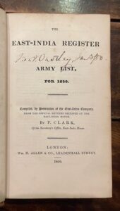 East India Register and Army List for 1850. A good association copy showing the Indian Army at the end of the Second Sikh War [1846-49]