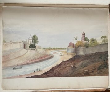 Bellasis. A watercolour of Baramutee, now Baramati in Mahashtra. c. 1840s.