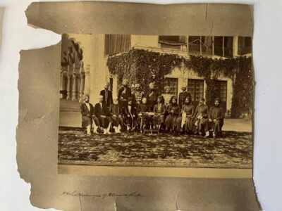 ALWAR. Maharaja Mangal Singh Prabaher with his suite, late 19th century.