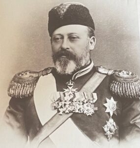King Edward VII. Postcad portrait in Russian uniform as Colonel in Chief of the Kiev Dragoons