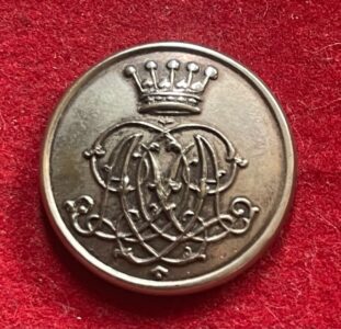 Earl's Coronet with a monogram, silver plated, 27mm