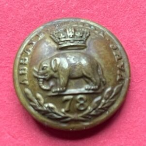 78th Highlanders,(Ross-shire Buffs), brass 19mm 1855-81