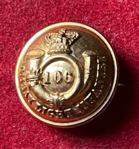 106th (Bombay Light Infantry), officer's gilt 19mm, 1862-1881