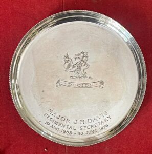 Duke of Wellington's Regiment 76th Regiment. A silver plated bottle coaster.