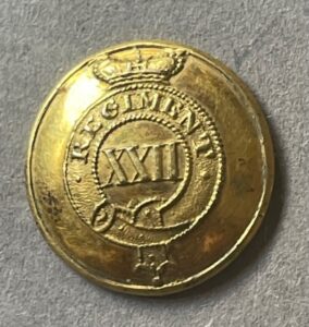 22nd Madras Native Infantry, officer's 20mm, open backed gilt button