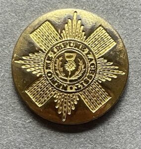 Scots Guards, officer's open backed 15mm Georgian button, 25mm (