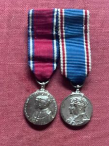 Pair of silver miniature medals, George V Silver Jubilee & George VI Coronation
