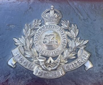 54th Sikhs, Frontier Force. An officer's leather pouch with badge