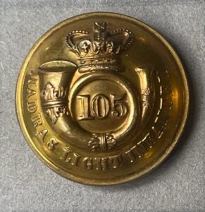 105th Foot, Madras Light Infantry, officer's gilt 25mm.
