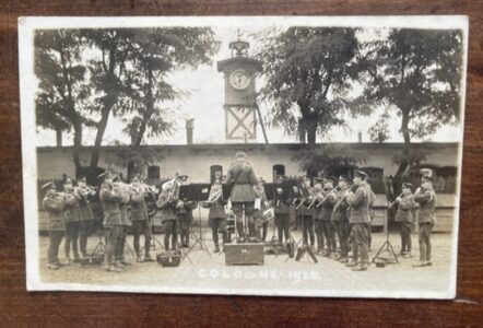 Royal Scots Greys. A postcard showing the band in Cologne in 1920