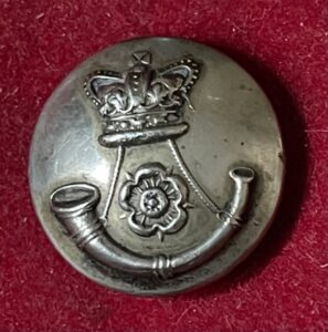 3rd West York (Light Infantry) Militia officer's white metal 23mm tunic button post 1855