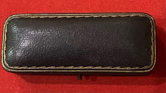 Mappin & Webb leather gilt dress stud case, late Victorian or Edwardian Mappin & Webb leather gilt dress stud case, late Victorian or Edwardian