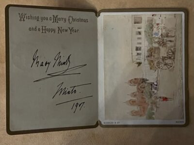 MINTO. An unu sual little greetings card signed by both Lord & Lady Minto, 1907