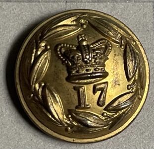 17th Foot, Leicestershire Regiment, 1855-81, officer's gilt 25mm