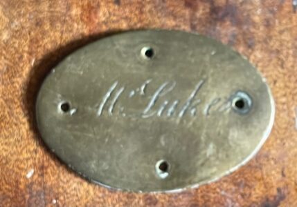 Luke. An oval brass  name plate engraved Mr Luke