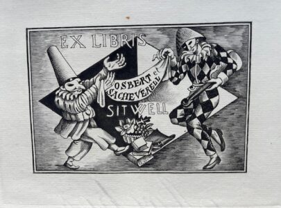 SITWELL. Bookplate of Osbert & Sacheverell Sitwell by Gino Severini.