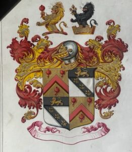 HERALDRY. George IV period grant of armsof 1822, with original seals and red leather gilt box HERALDRY. George IV period grant of armsof 1822, with original seals and red leather gilt box