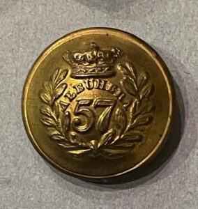 57th Foot, West Middlesex, officer's button 25mm 57th Foot, West Middlesex, officer's button 25mm