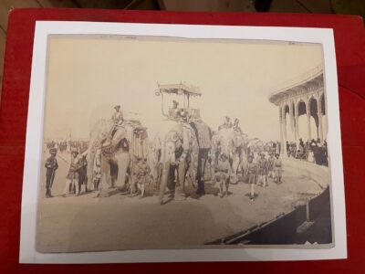 Imperial Assemblage at Delhi 1877. Highly decorated Princely elephants