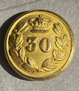 30th Bengal Infantry officer's 19mm button 1861-1903.