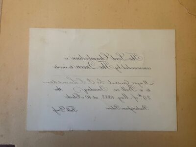 LUMSDEN. Mjor General Sir Peter. Invitation to a Ball at Buckingham Palace by Queen Victoria, 1883