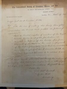 LUMSDEN. Mjor General Sir Peter. An invitation to become a Fellow of a Society