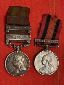 India and South Africa Victorian medals to the Derby Regt.