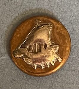 2nd Punjab Regiment, officer's mess dress button 15mm silver mounted on gilt.