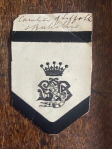 SUFFOLK & BERKSHIRE. Embossed monogram of Eleanor, Countess.