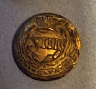 13th Madras Infantry. Officer's gilt 16mm button introduced c 1820