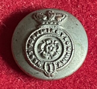 1st West Yorkshire Yeomanry, small, white metal 16mm tooper's button