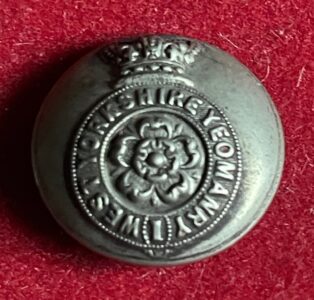 1st West Yorkshire Yeomanry, white metal 24mm tooper's button.