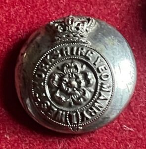 1st West Yorkshire Yeomanry, 24mm officer's silver plated button.