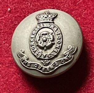 Yorkshire Dragoons (The Queen's Own) 24mm tooper's white metal button, Yorkshire Dragoons (The Queen's Own) 24mm tooper's white metal button,