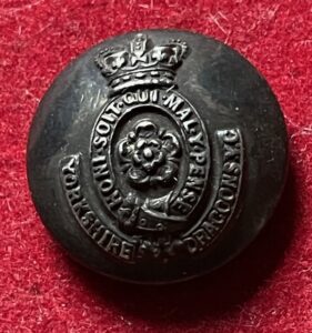 Yorkshire Dragoons. officer's 25mm silver plated button, late Victorian. Yorkshire Dragoons. officer's 25mm silver plated button, late Victorian.