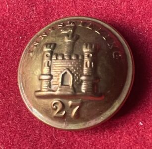 27th (INNISKILLING) REGT. OF FOOT. Brass 25mm button