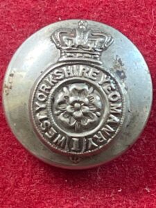 1st West Yorkshire Yeomanry, white metal 24mm tooper's button