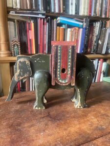 An unusual wooden elephant