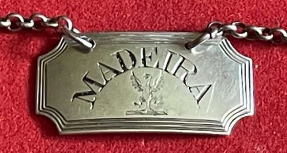 George III period silver sauce label for Madeira 1804-5 George III period silver sauce label for Madeira 1804-5