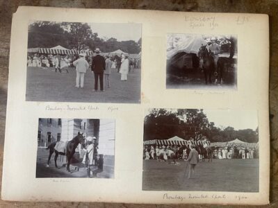 BOMBAY. Old album sheet with four photographs of the 1900 Mounted Sports